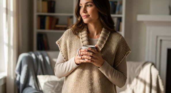 Adopter le gilet chunky pour un effet cosy et stylé