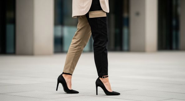 L’association pantalon cargo et talons pour une silhouette affirmée