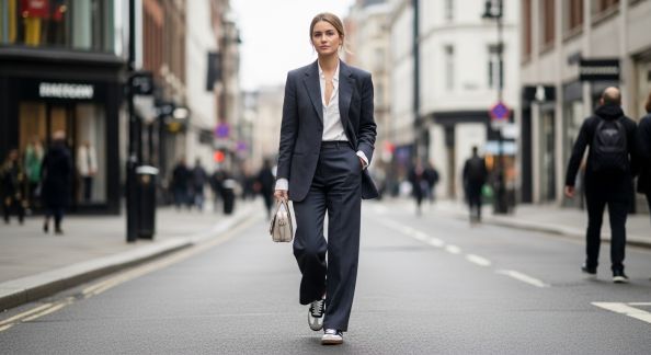 Associer baskets et tailleur : le pari mode du moment