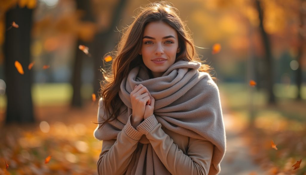 L'écharpe en cachemire pour femme : le must-have cocooning de l'automne